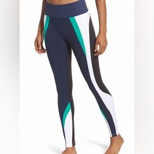 Bandier x Splits59 - High Waist Force Ankle Tights (Medium) / Navy/Kelly/White